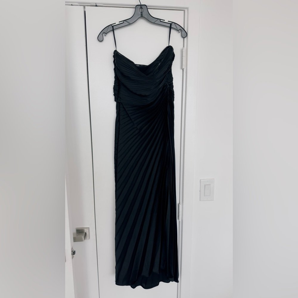A.L.C. Black Pleated Maxi Dress